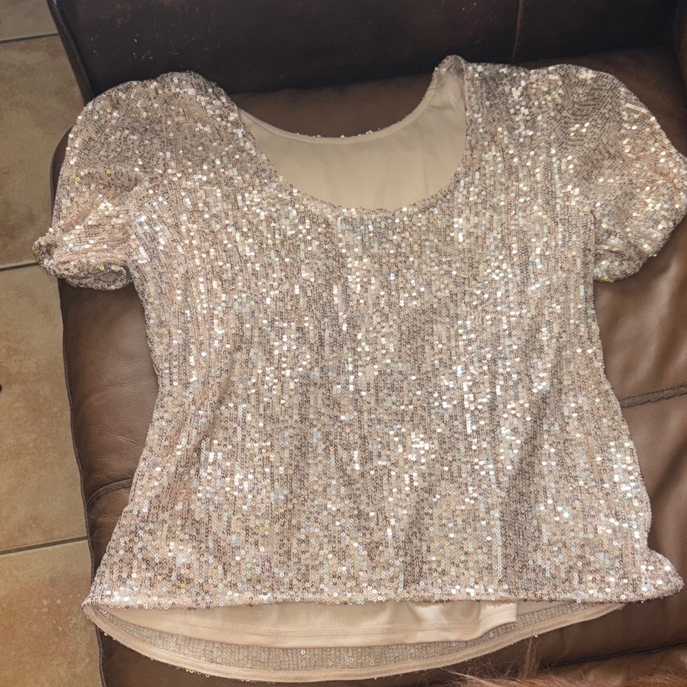 AUW Glittering Sequin Blouse in Rose pink - Picture 5 of 8